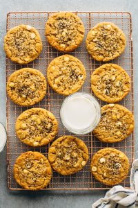 Peanut Butter and White Chocolate Cookies with Miso