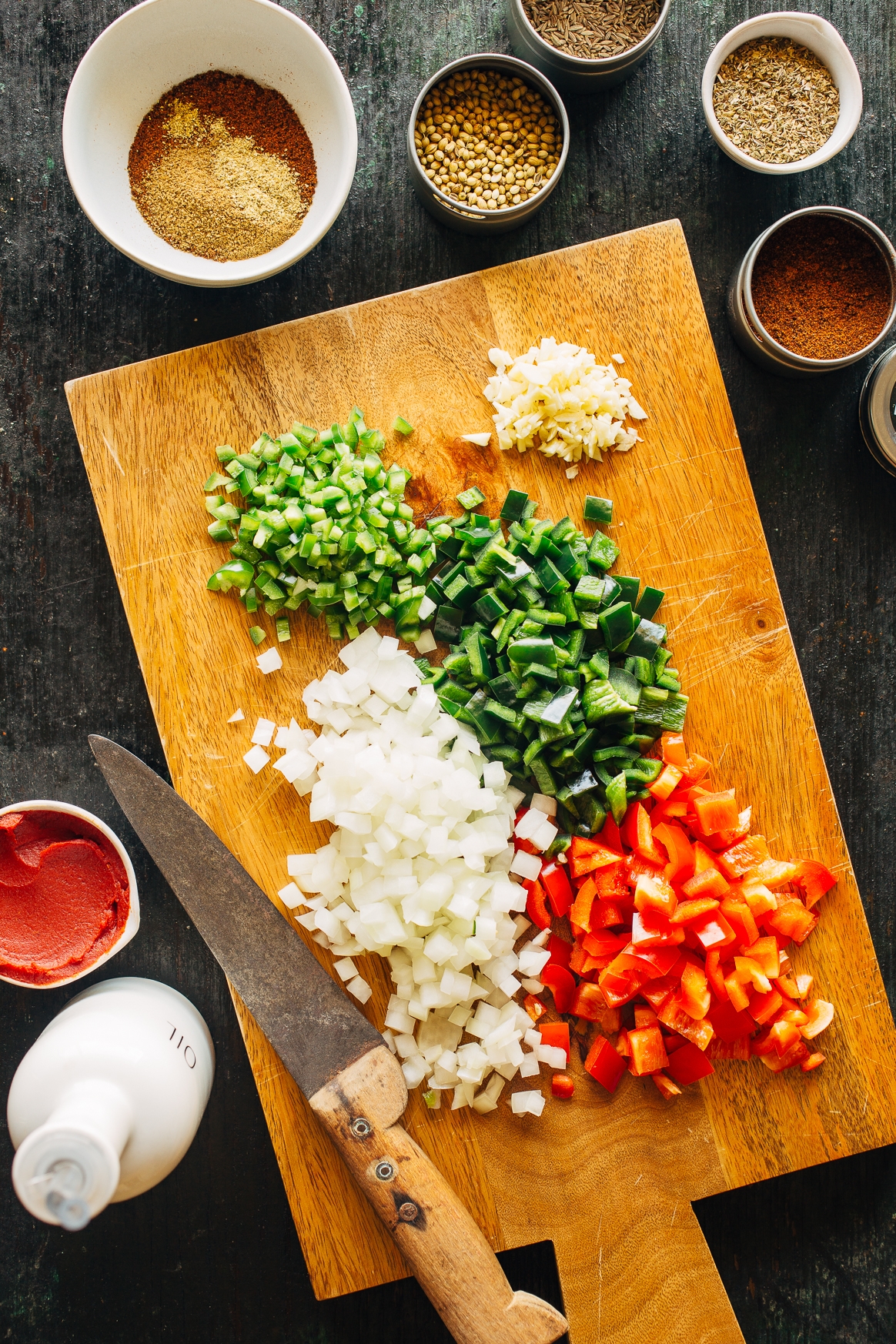 Chopped Peppers and Onions