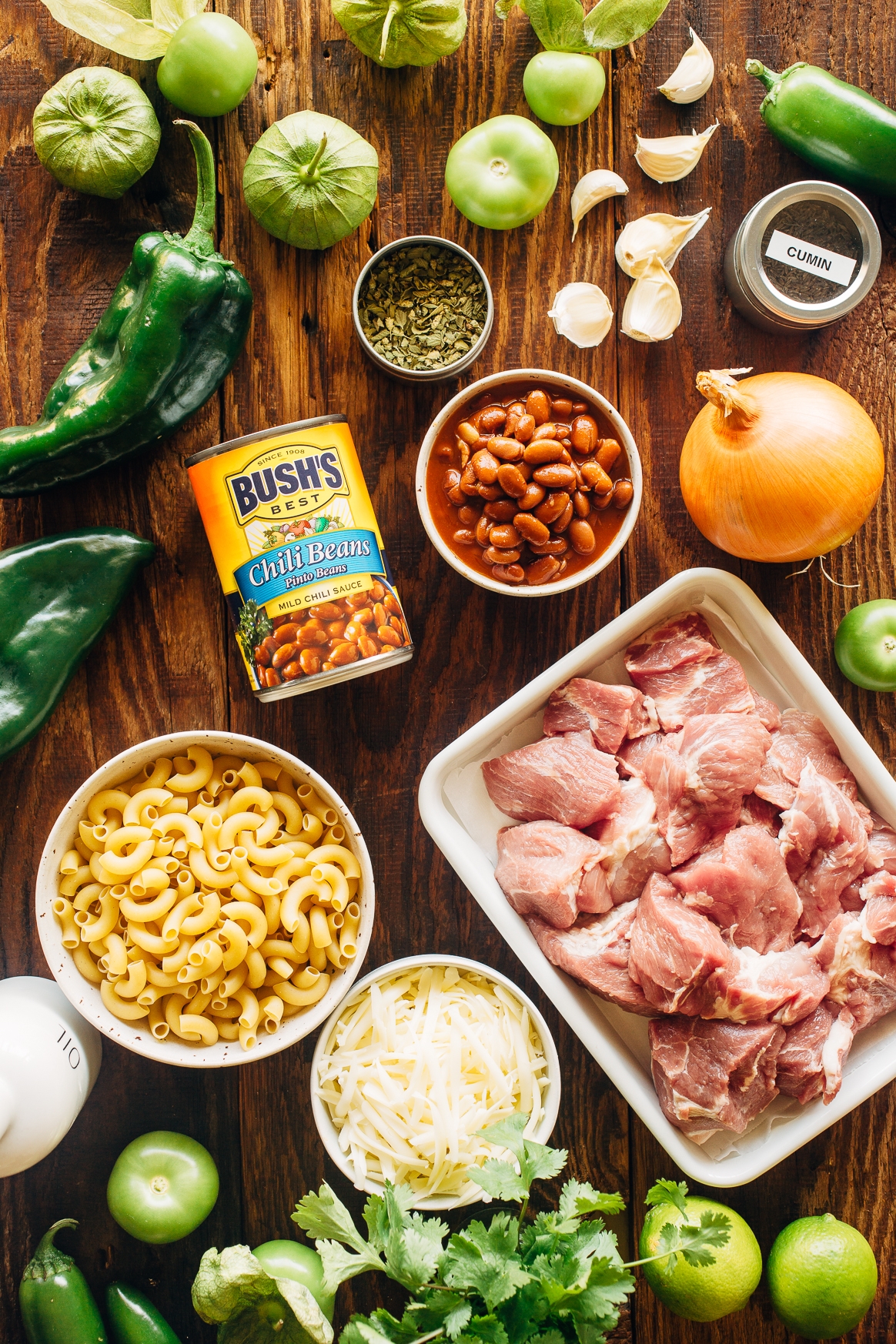 Chile Verde Mac and Cheese Ingredients