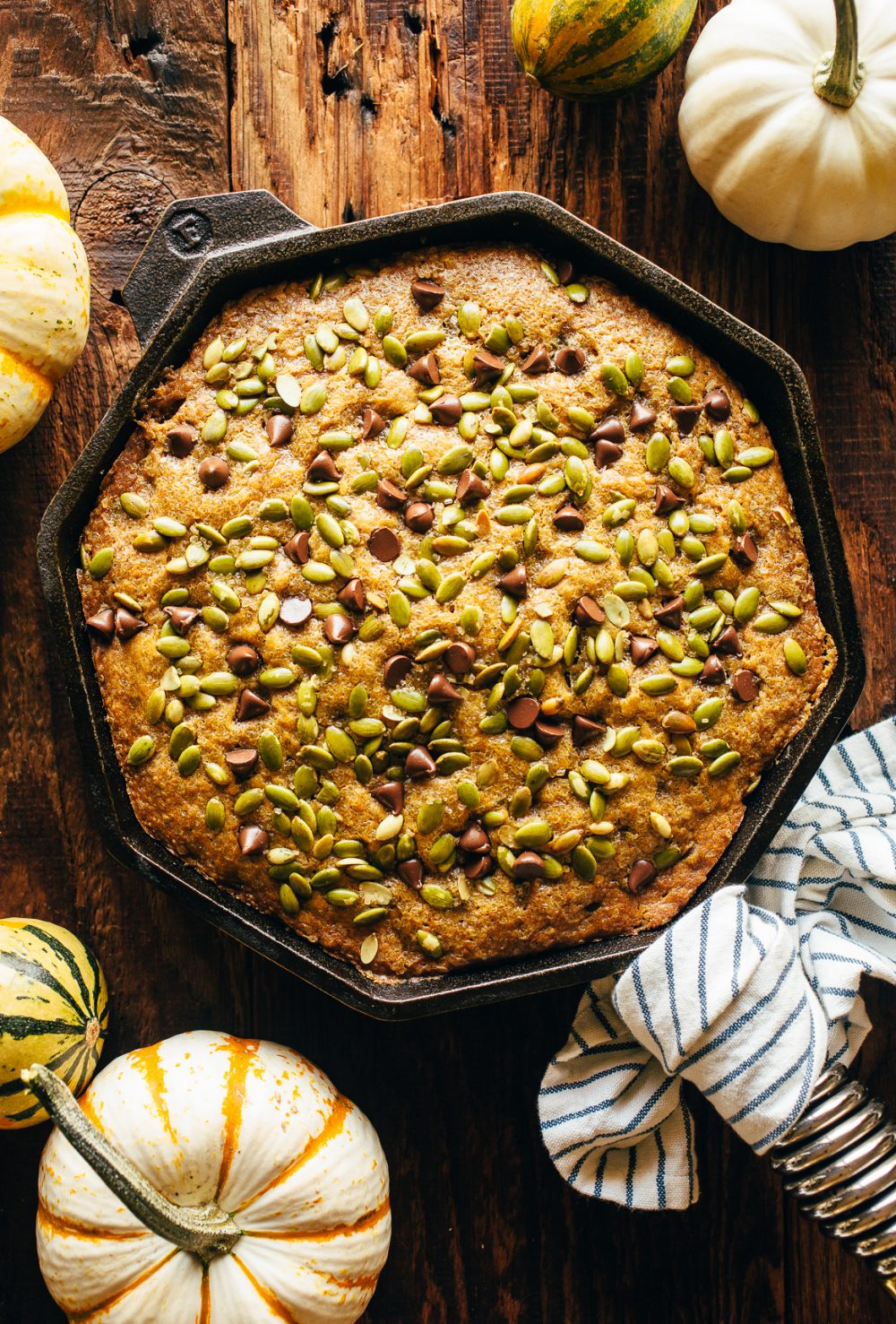 Chocolate Chip Pumpkin Skillet Cake