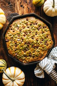 Chocolate Chip Pumpkin Skillet Cake