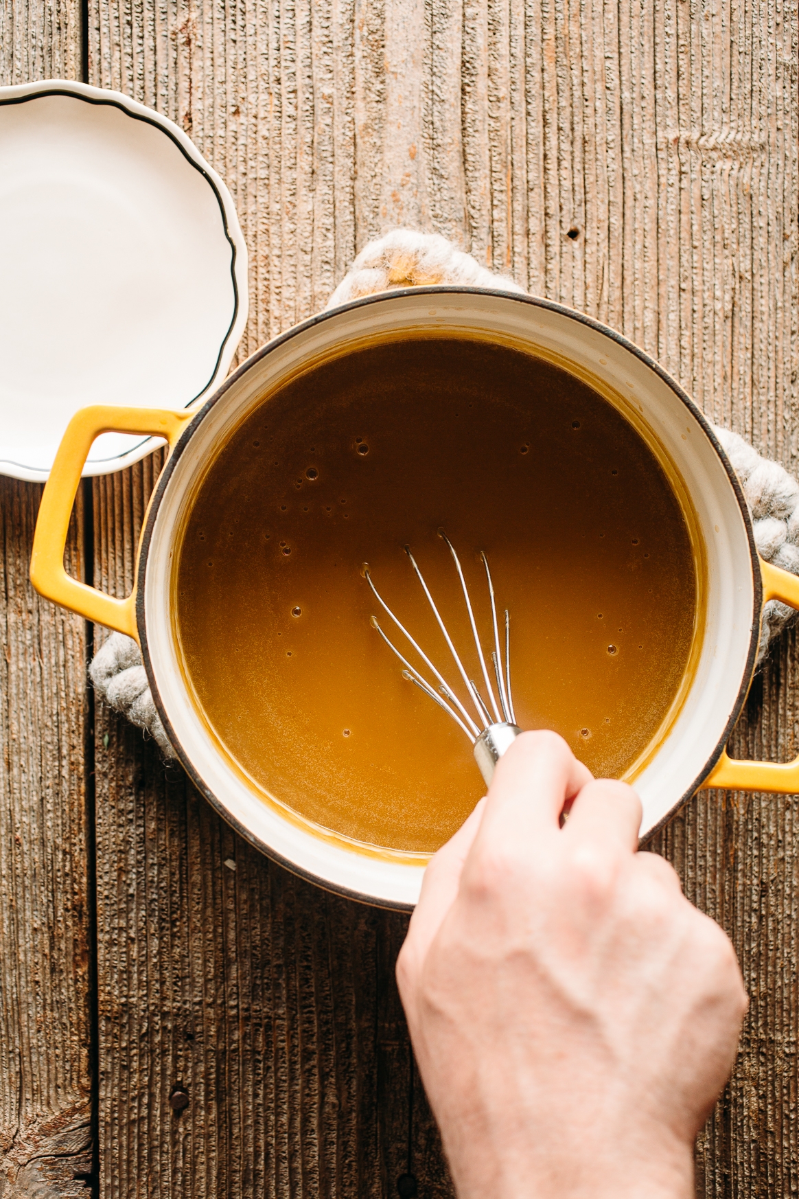 Whisking Turkey Gravy