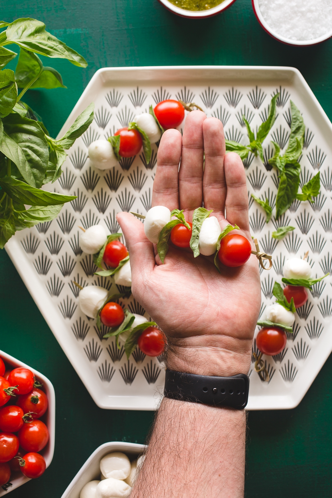 Making Caprese Skewers