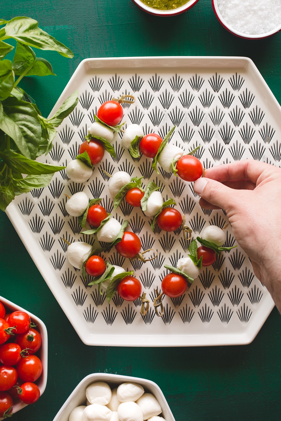 Making Caprese Skewers