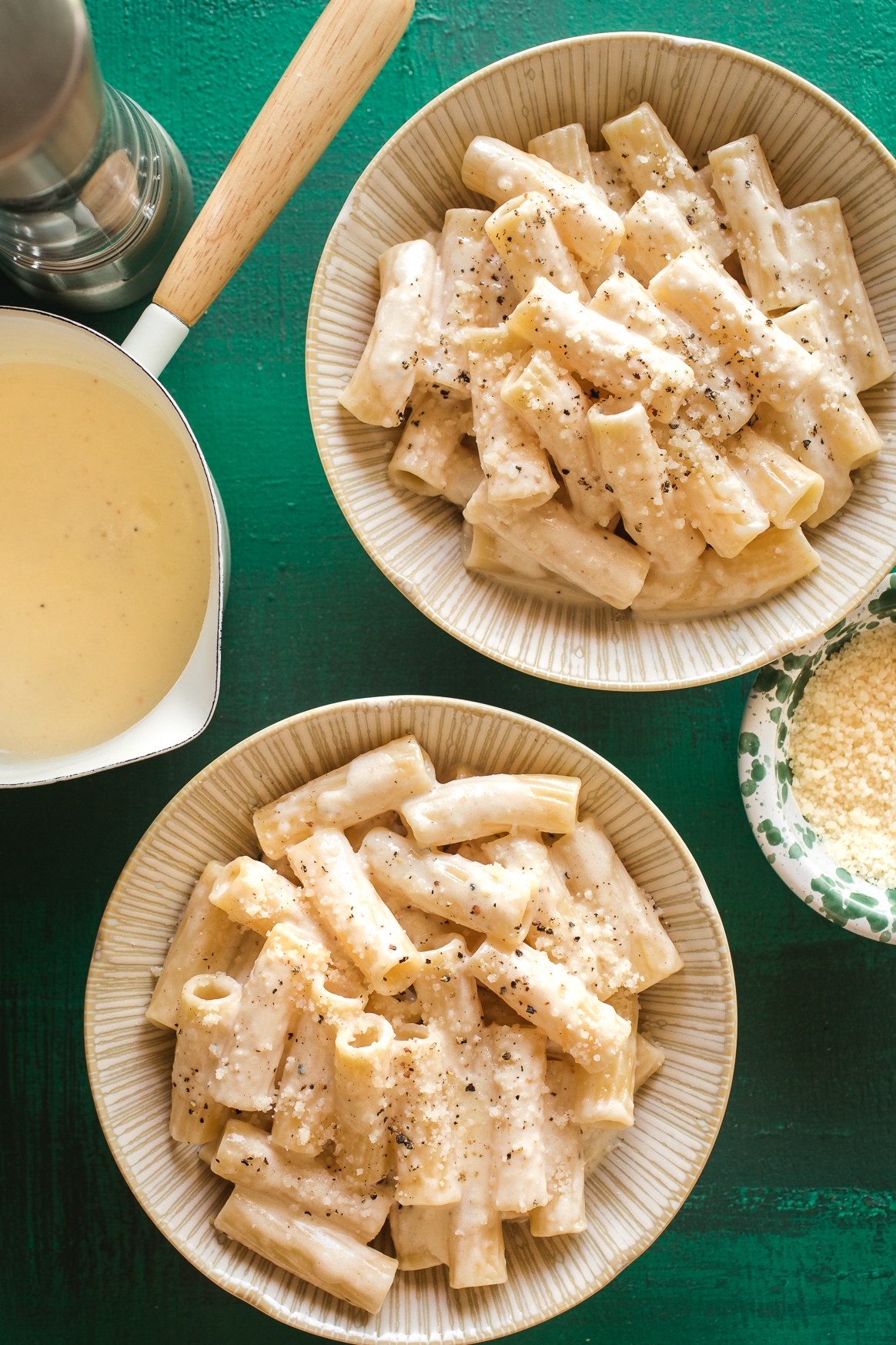 Homemade Alfredo Sauce with Rigatoni