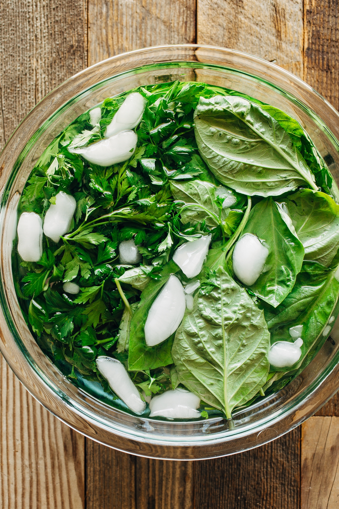 Soaking Basil and Parsley