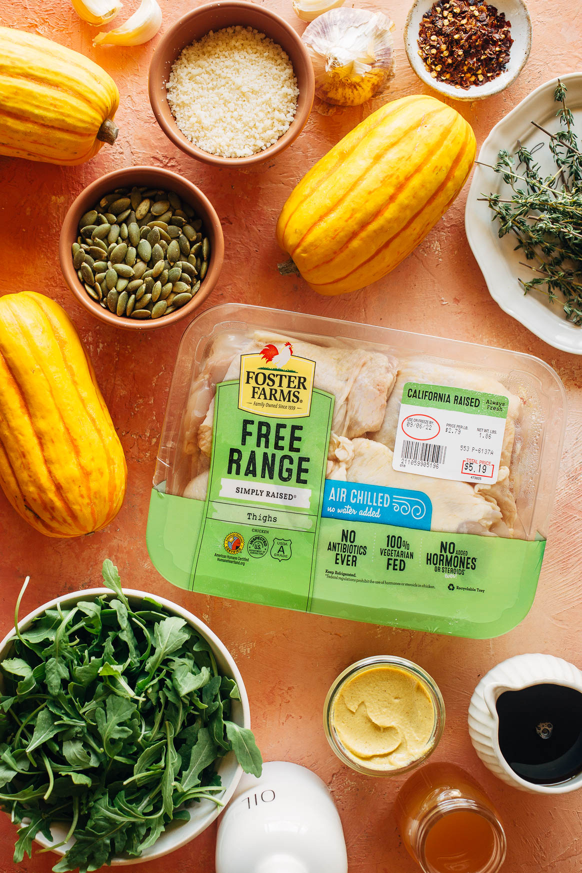 Roasted Chicken and Delicata Squash Ingredients