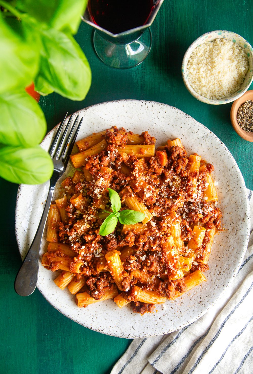 Chorizo Bolognese with rigatoni