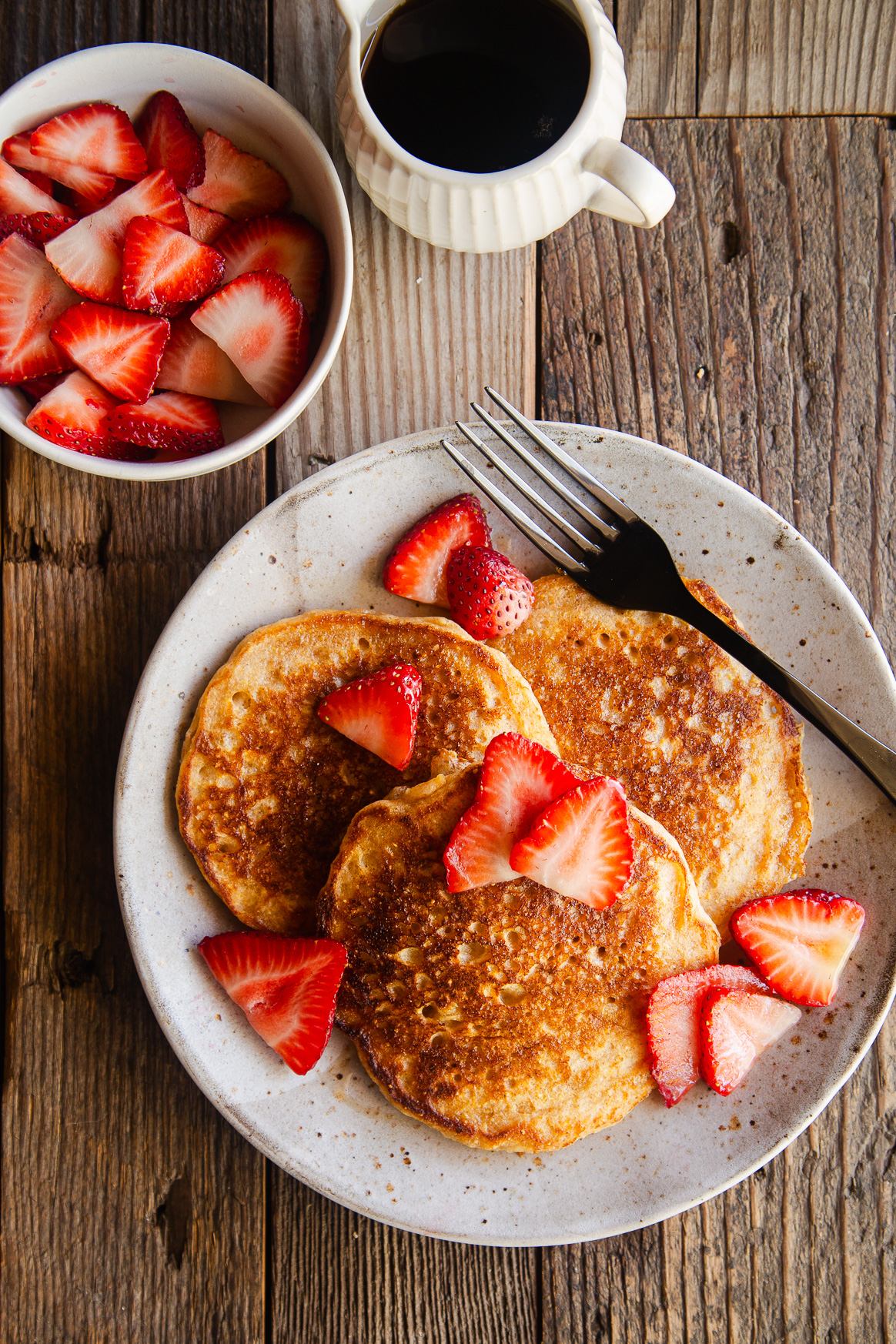 Whole Grain Pancakes with Strawberries