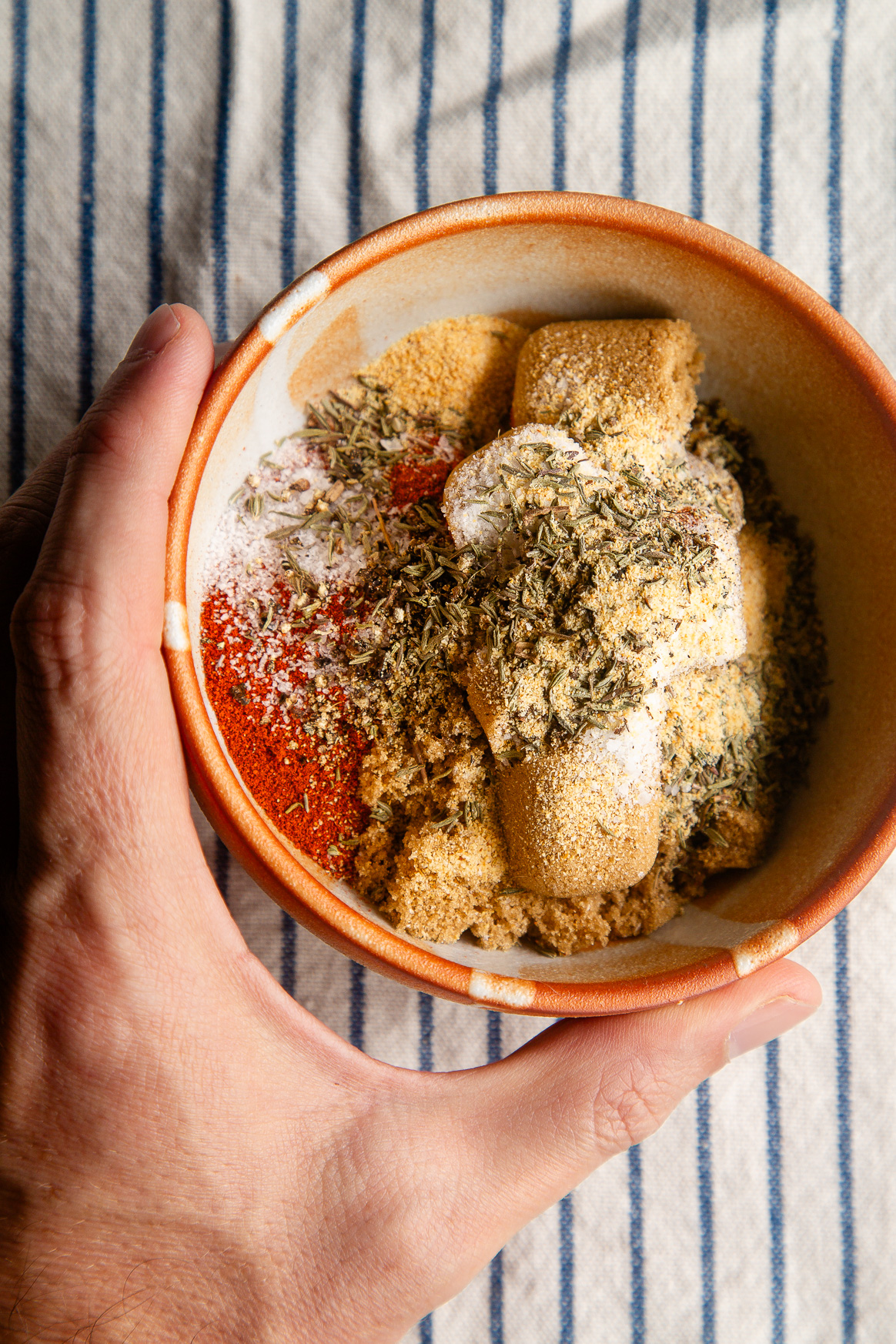 Mixing Salmon Rub Ingredients